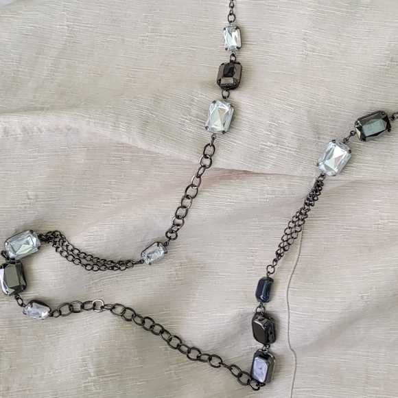 Black Chain with Bold Faceted Stones - Picture 8 of 15